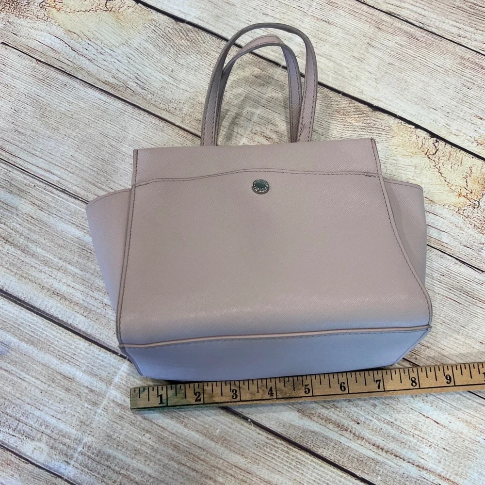 Steve Madden Dusty Pink Saffiano Vegan‎ Leather Winged Satchel Crossbody Bag
